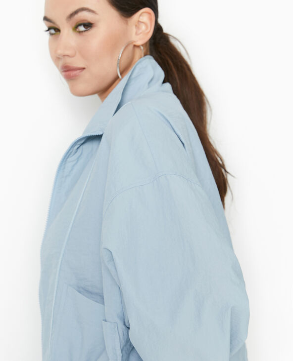 Veste légère zippée avec détails liens élastiqués bleu - Pimkie