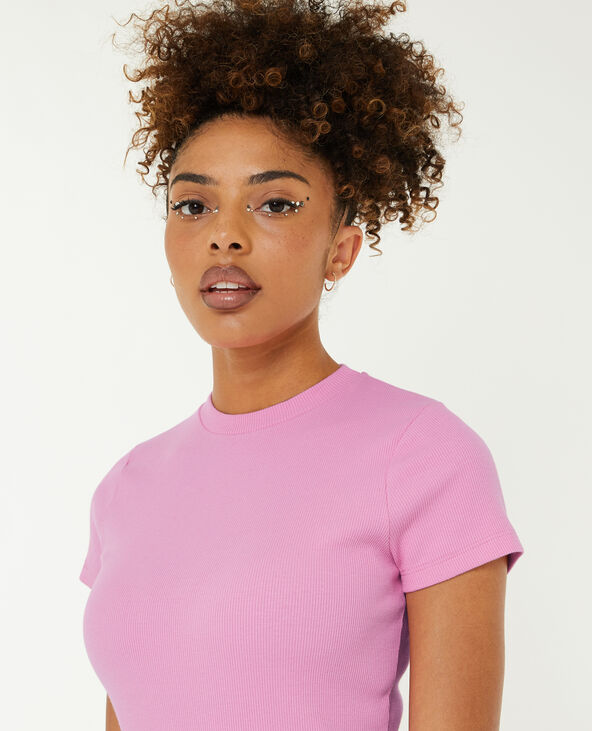 Top maille côtelée rose - Pimkie