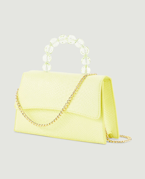 Sac boxy avec poignée perles jaune - Pimkie