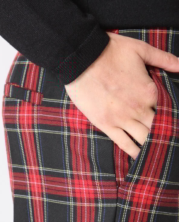 Pantalon imprimé tartan noir - Pimkie