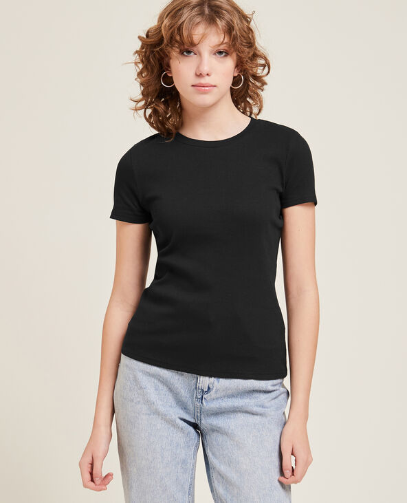 Top maille côtelée noir - Pimkie