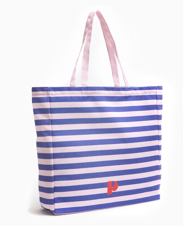 Grand totebag rayé violet - Pimkie