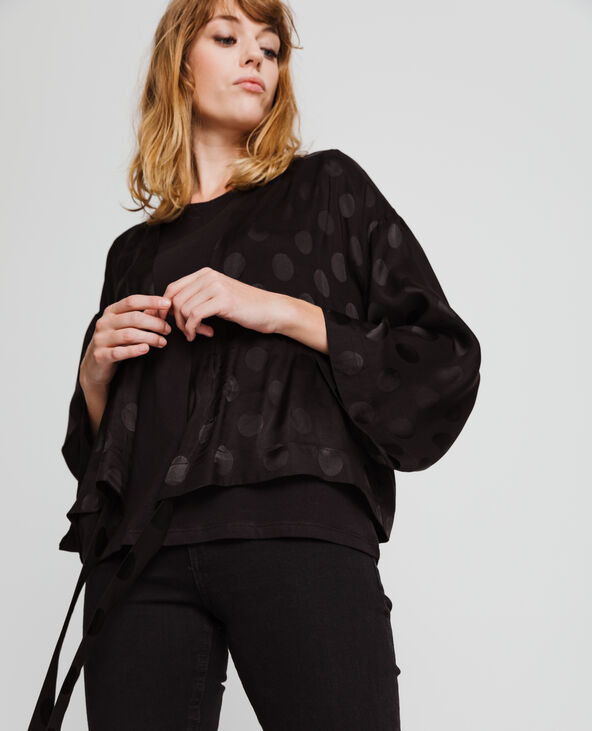 Kimono satiné noir - Pimkie