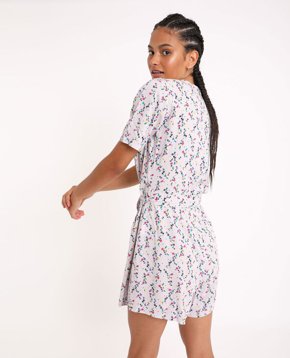 Combishort à fleurs violet - Pimkie