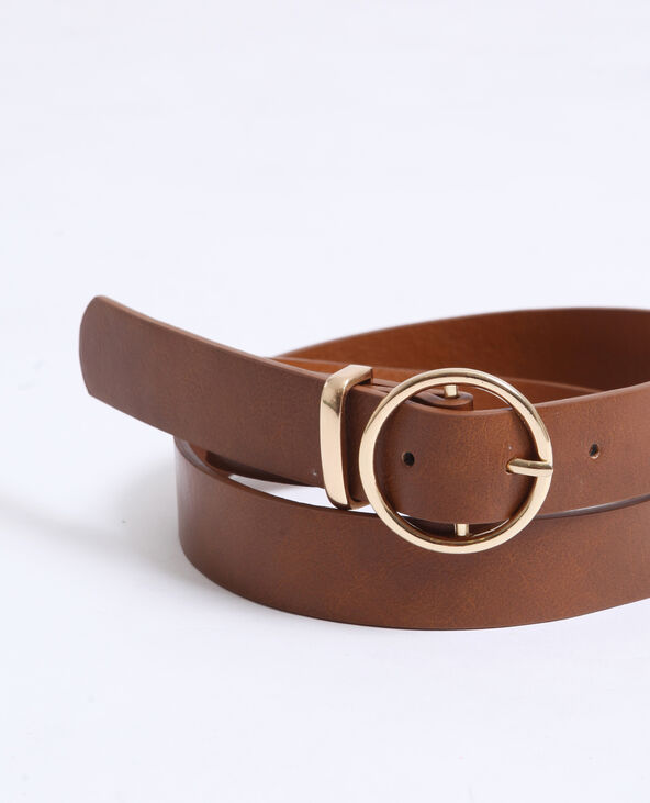 Ceinture en faux cuir camel - Pimkie