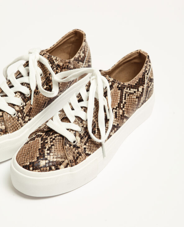 Baskets faux python beige - Pimkie