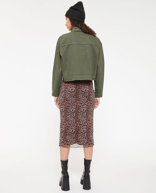 Veste courte avec boutons métalliques vert kaki - Pimkie