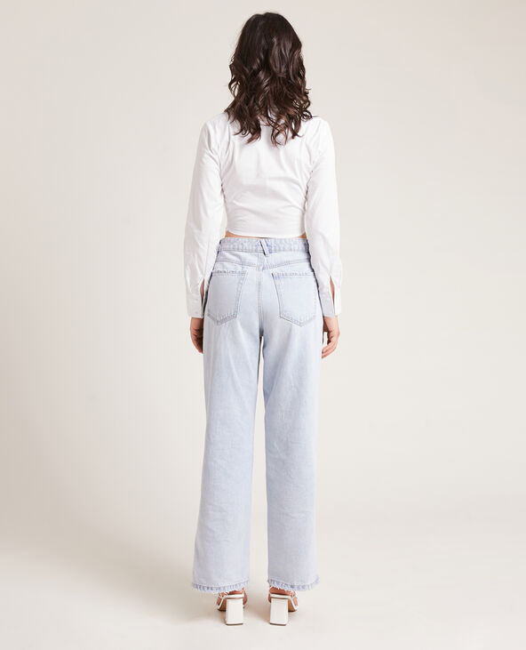 Chemise courte avec découpes blanc - Pimkie