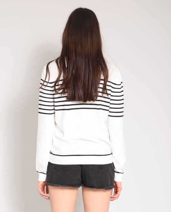 Pull à rayures blanc - Pimkie