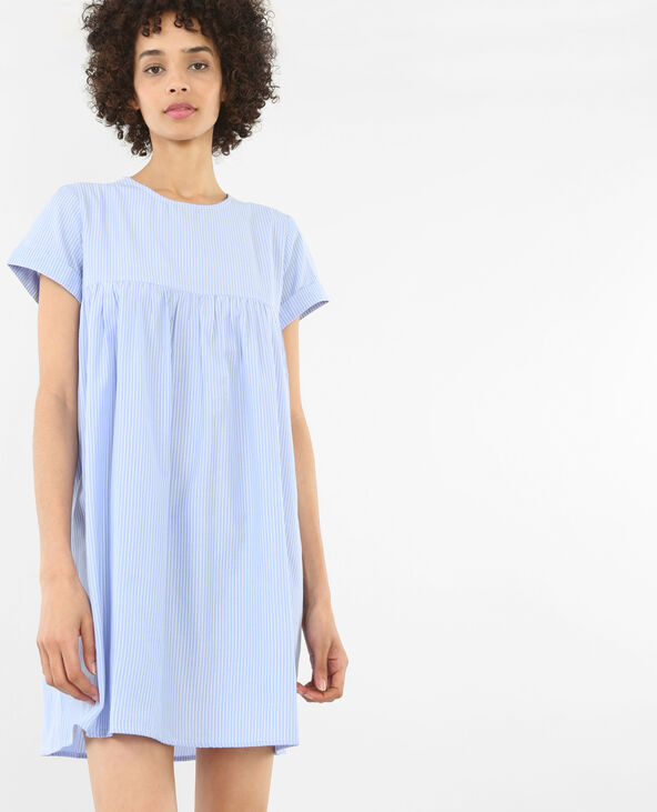 Robe babydoll à rayures bleu turquoise - Pimkie