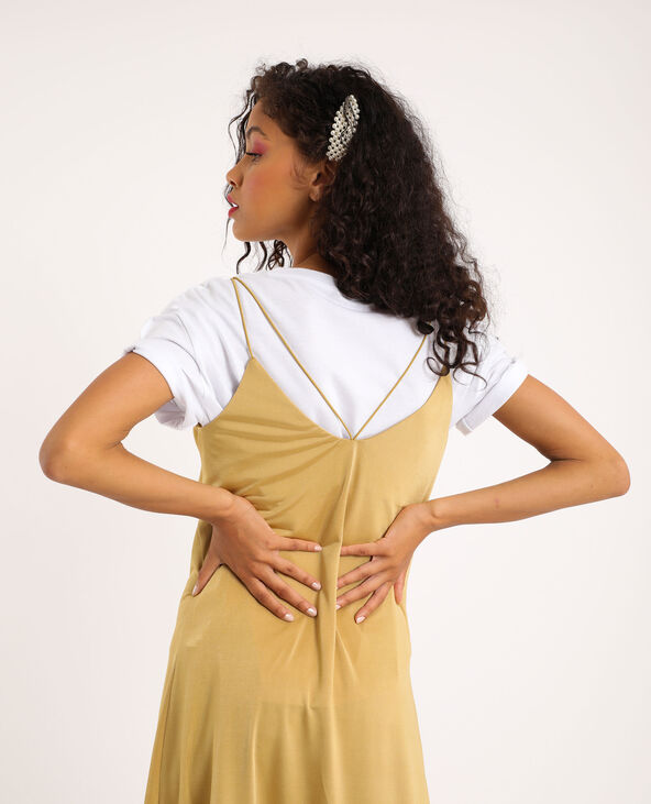 Robe longue doubles bretelles doré - Pimkie