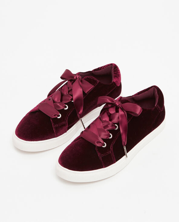 Baskets à lacets satinés violet - Pimkie