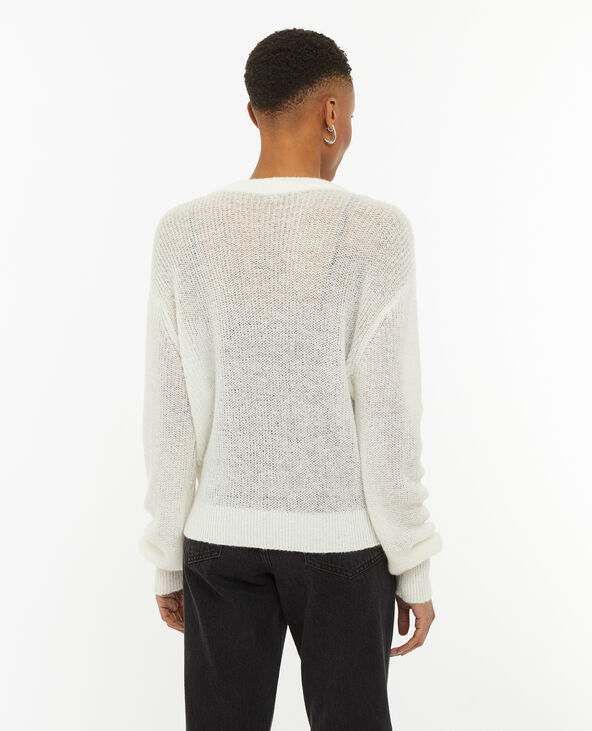 Pull en maille ajourée blanc - Pimkie