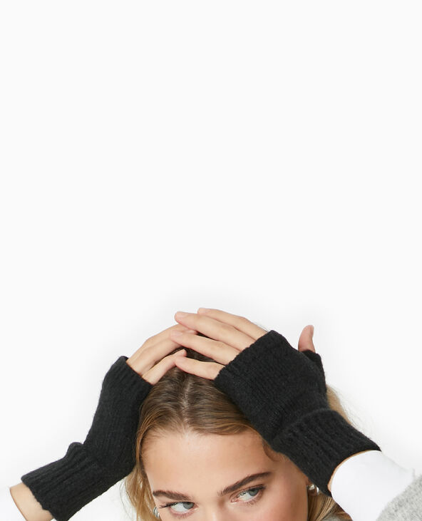 Mitaines en tricot noir - Pimkie