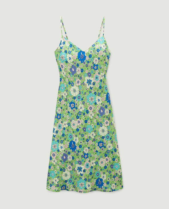 Robe longue à fleurs vert - Pimkie
