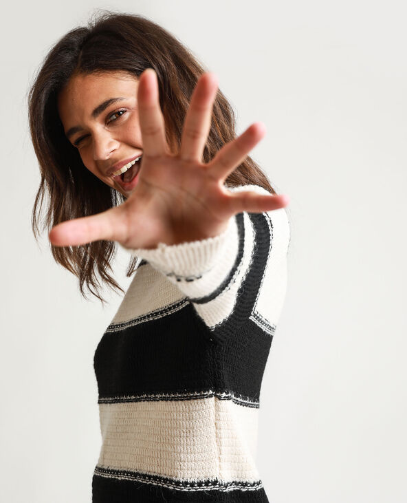 Pull à rayures blanc - Pimkie
