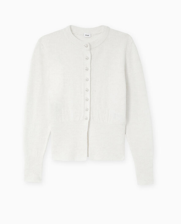 Gilet cintré avec boutons perles blanc - Pimkie