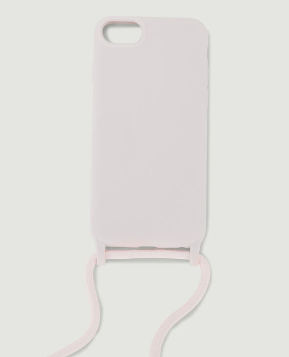 Coque iPhone avec bandoulière rose clair - Pimkie