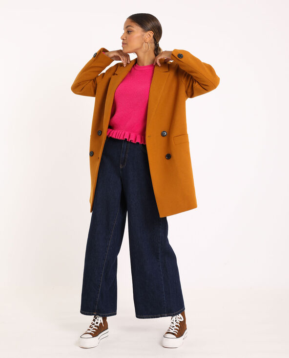 Manteau drap de laine jaune ocre - Pimkie