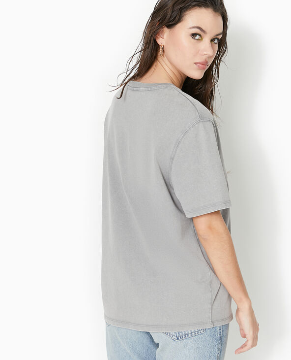 T-shirt oversize effet délavé gris - Pimkie
