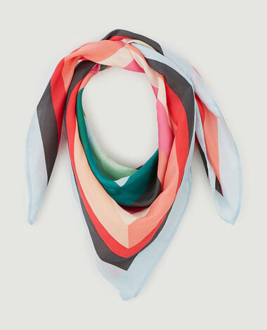 Foulard carré en tissu satiné orange - Pimkie