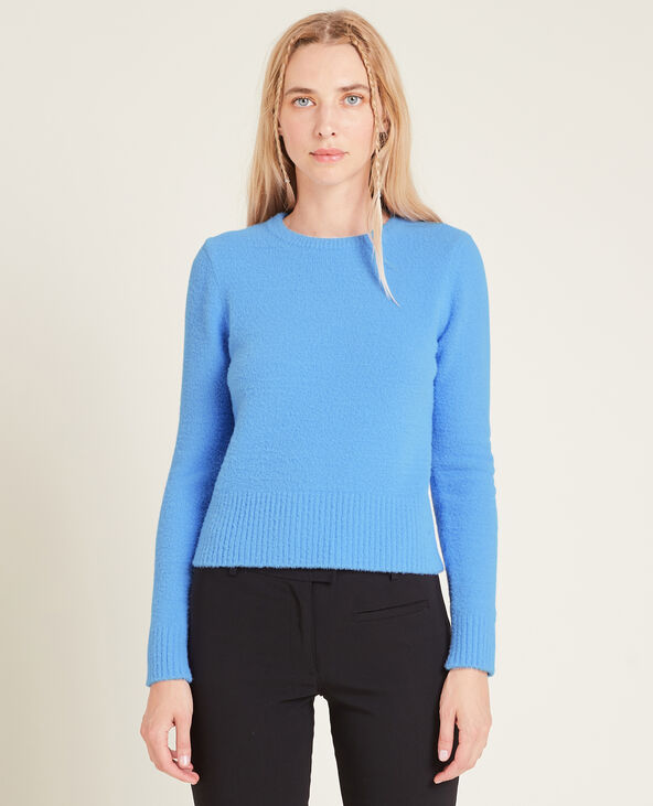Pull maille fluffy bleu - Pimkie