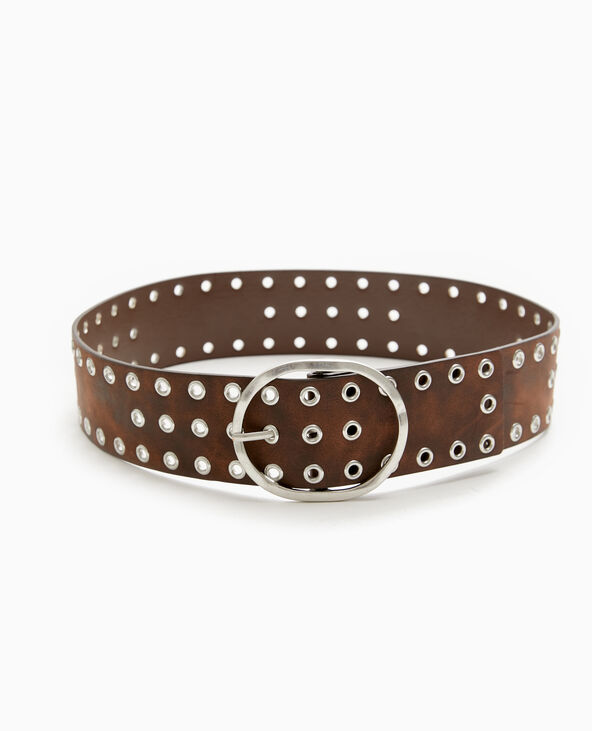 Ceinture avec œillets métalliques marron - Pimkie