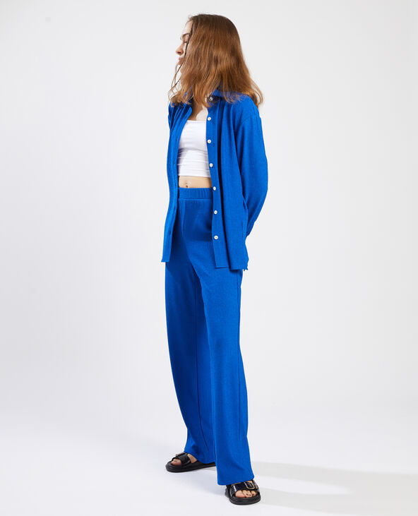 Chemise oversize maille reliefée bleu électrique - Pimkie