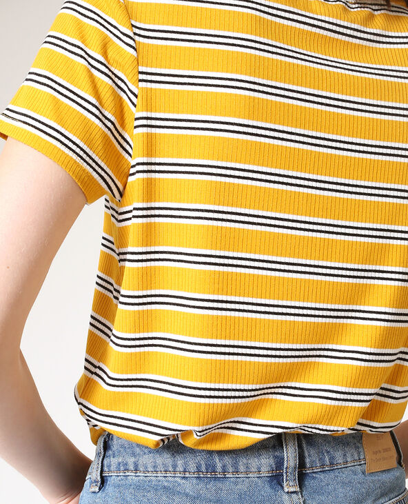 Tee shirt rayé discount jaune et noir