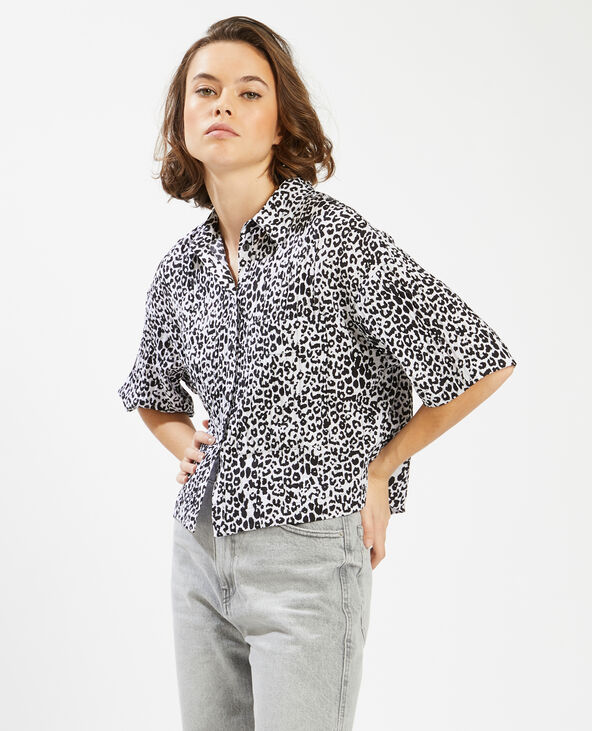 Chemisette texturée motif léopard noir - Pimkie