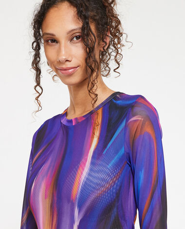 Body manches longues en tulle lilas - Pimkie