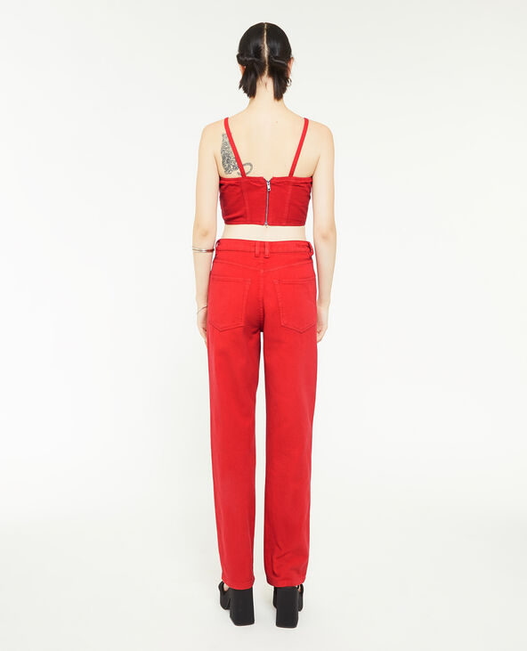 Jean droit et large rouge - Pimkie
