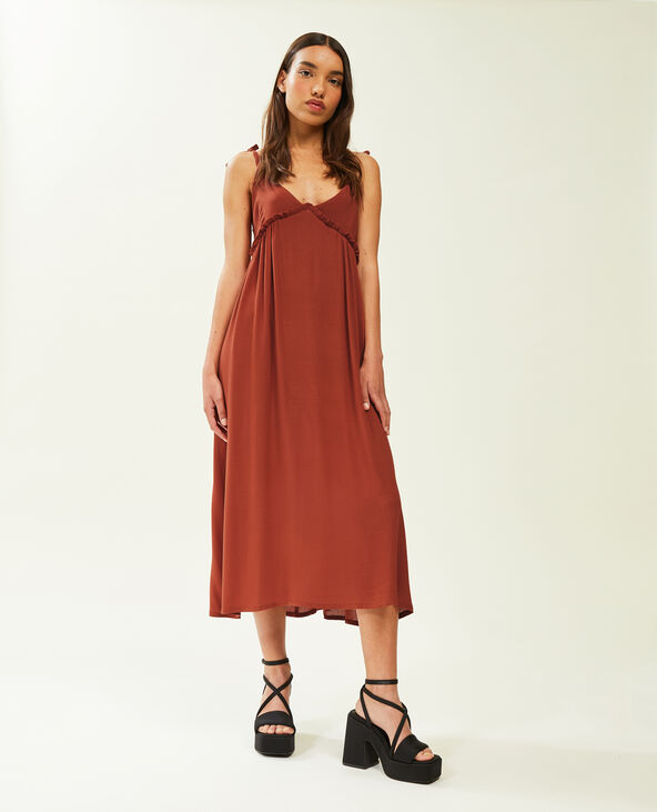 Robe longue triangle camel - Pimkie