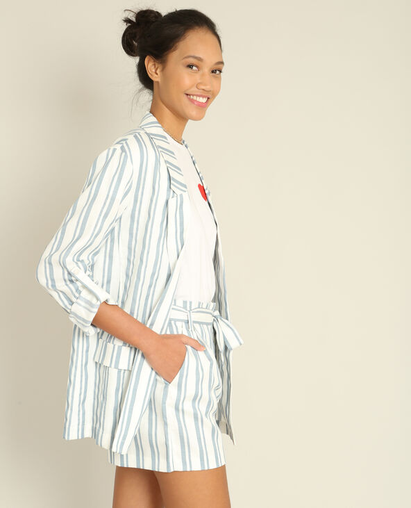 Blazer à rayures beige - Pimkie