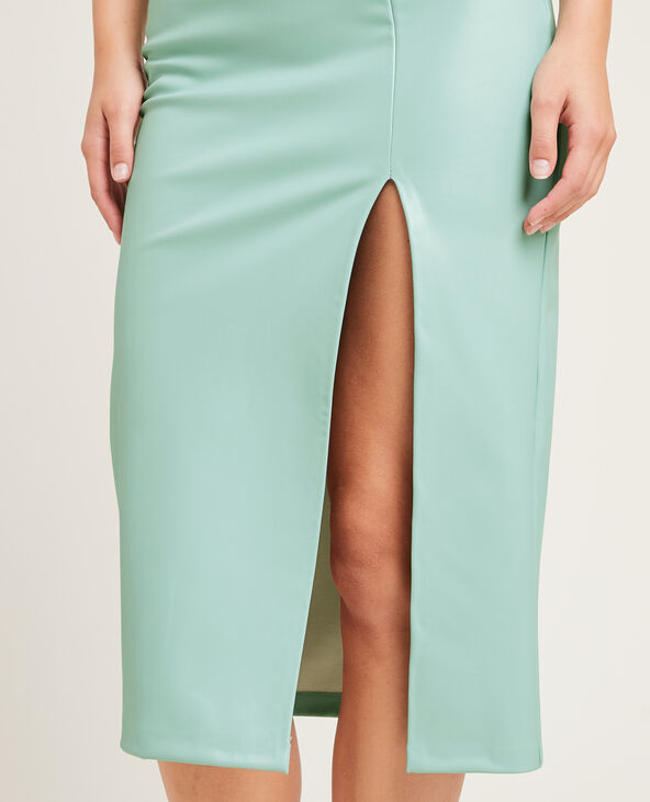 Robe midi en simili cuir vert - Pimkie