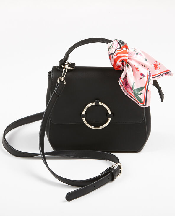 Petit sac boxy avec foulard noir - Pimkie