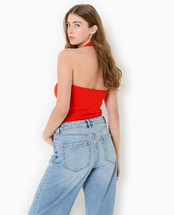 Top dos-nu en maille rouge - Pimkie