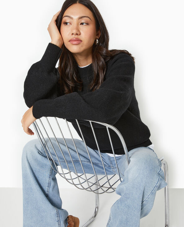 Pull oversize col rond manches raglans noir - Pimkie