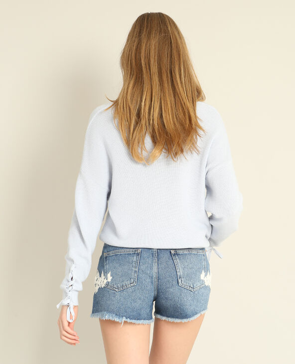 Pull à lacets bleu - Pimkie