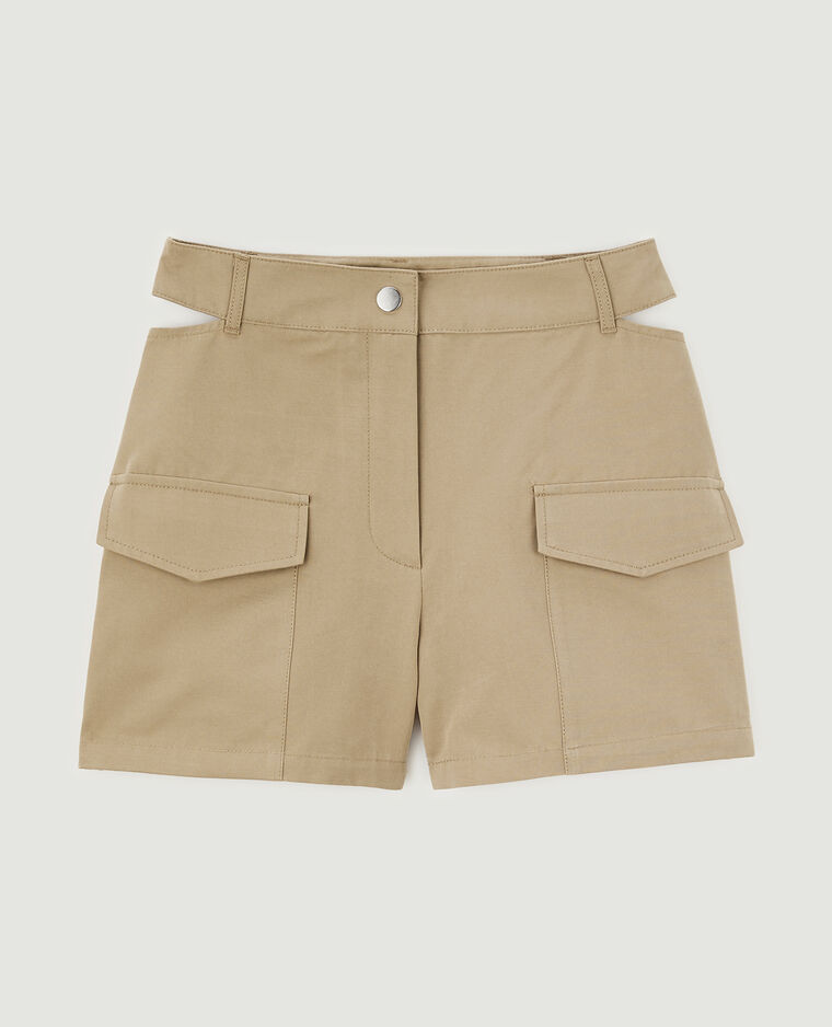 Short taille haute avec découpes côtés marron - Pimkie