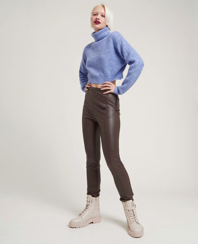 Legging simili cuir marron - Pimkie