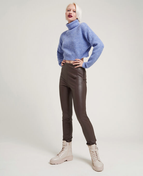 Legging simili cuir marron - Pimkie