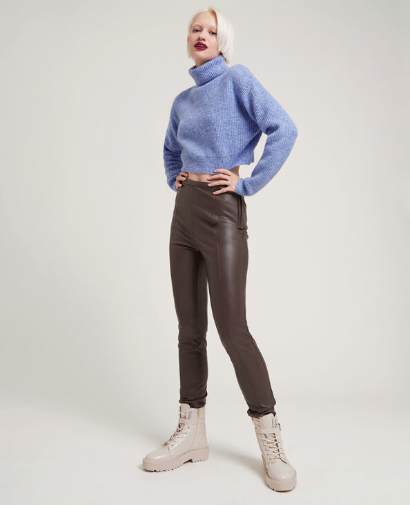 Legging simili cuir marron - Pimkie