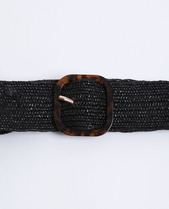 Ceinture en rafia noir - Pimkie