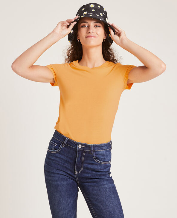 T-shirt basique col rond orange - Pimkie