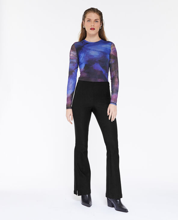 Pantalon flare en tissu stretch noir - Pimkie