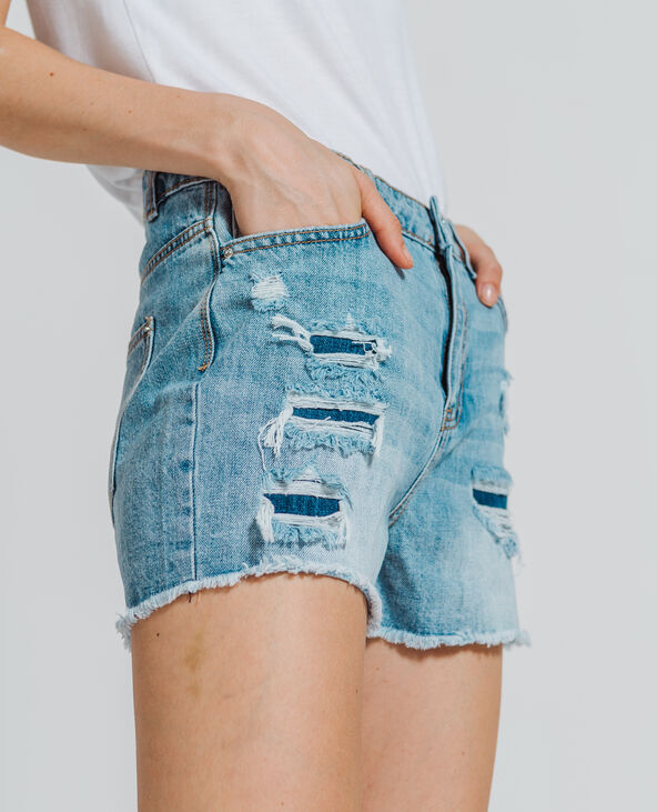 Short en jean taille haute bleu - Pimkie