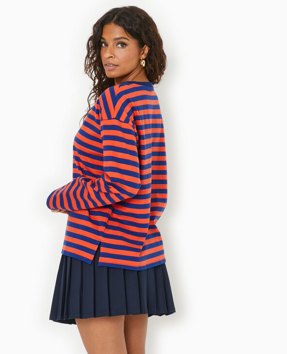 Marinière oversize manches longues bleu marine - Pimkie