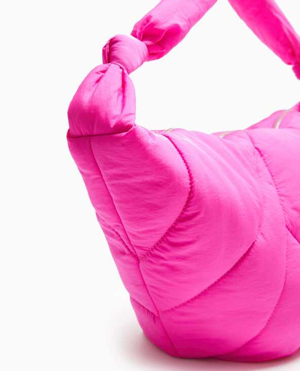 Grand sac en matière matelassée rose fuchsia - Pimkie
