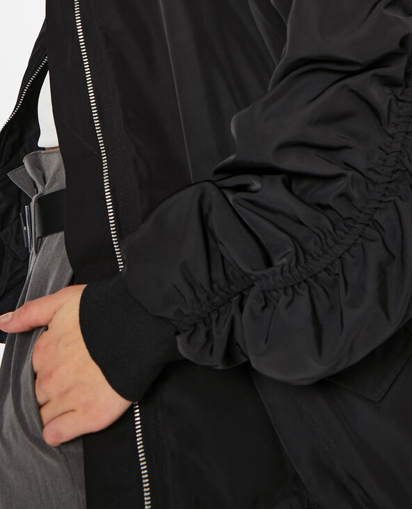 Bombers oversize avec fronces dos et manches noir - Pimkie